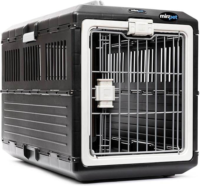 USA Pet Carrier & Crate 26" - Premium Collapsible Design for Medium Cats and Dogs - Portable Kennel for Indoor/Outdoor Use - 360-Degree Ventilation & Hard Plastic Wall Protection