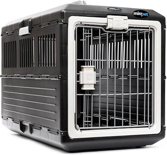 USA Pet Carrier & Crate 26" - Premium Collapsible Design for Medium Cats and Dogs - Portable Kennel for Indoor/Outdoor Use - 360-Degree Ventilation & Hard Plastic Wall Protection