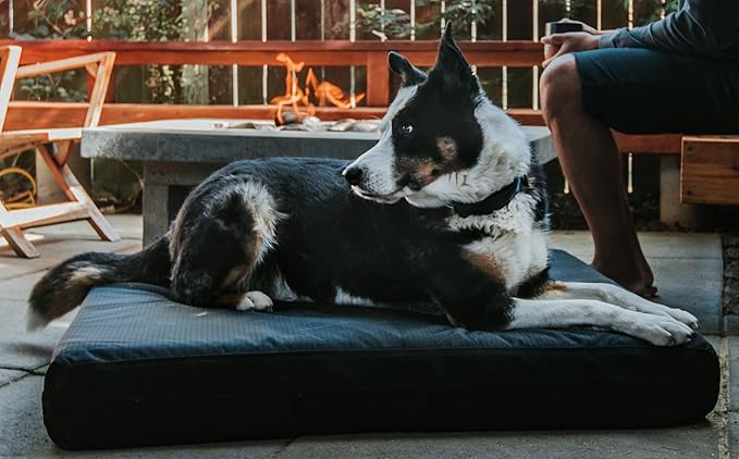 K9 Ballistics Tough Ripstop Orthopedic Rectangle Dog Bed Removable Washable Cover, Solid Orthopedic Foam for Size XXL Giant Big Dogs 68"x40", Sandstone