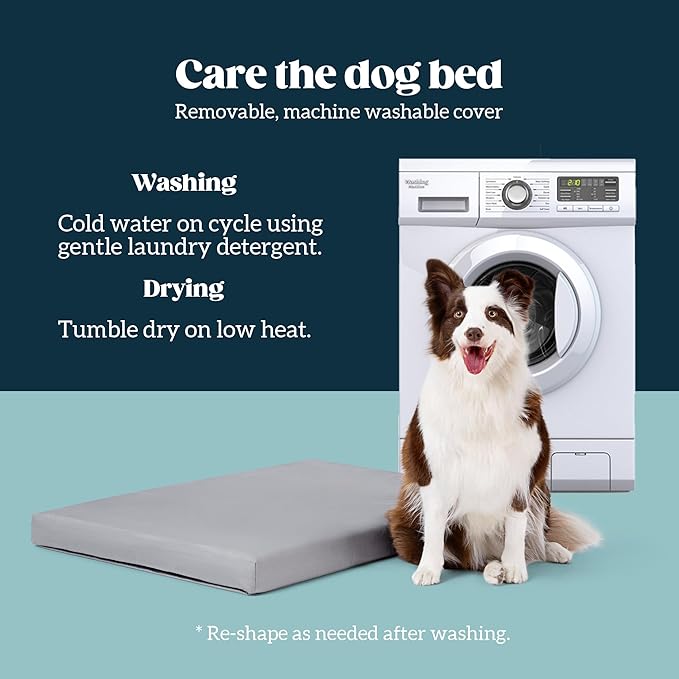 Cybarmour Indestructible Dog Bed - Outdoor Waterproof Chew Proof Dog Crate Pad - Orthopedic Kennel Mat for Aggressive Chewers - Large Breeds & Fits 36-Inch Crate - 35"x22", Limestone