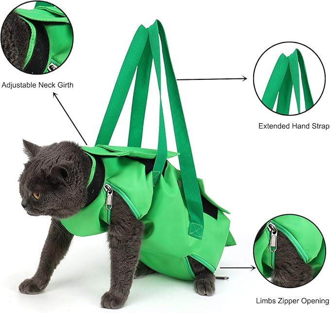 HDKUW Cat Grooming Bag,Foldable Travel Carrier for Cats,Anti-Bite Anti-Scratch Cat Grooming Restraint Bag,Pet Carrier for Administering Eye Drops,Ear Cleaner,Clipping Nails Orange L