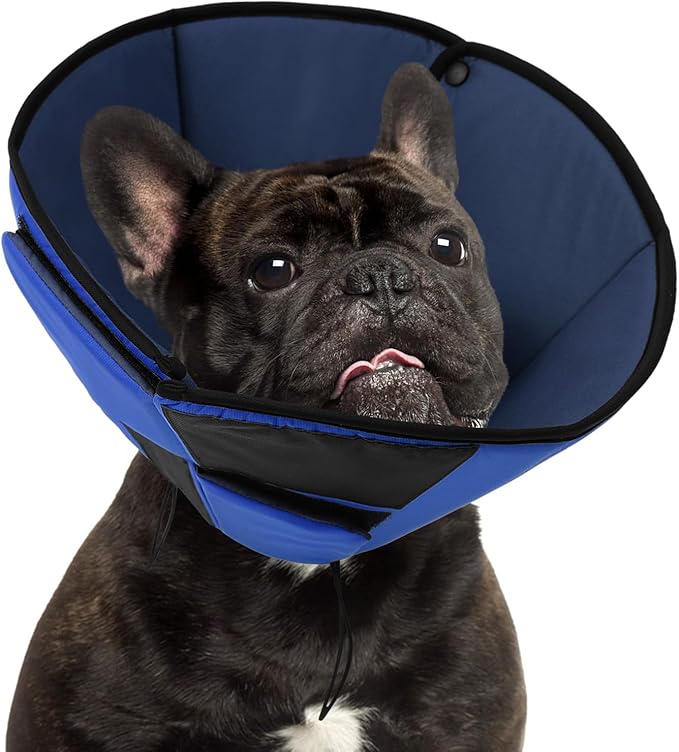 Small Dog Cone Collar, Adjustable Soft Dog Cone for Small Dogs to Stop Licking, Breathable Pet Recovery Cone for Small Male Female Dogs, Blue S