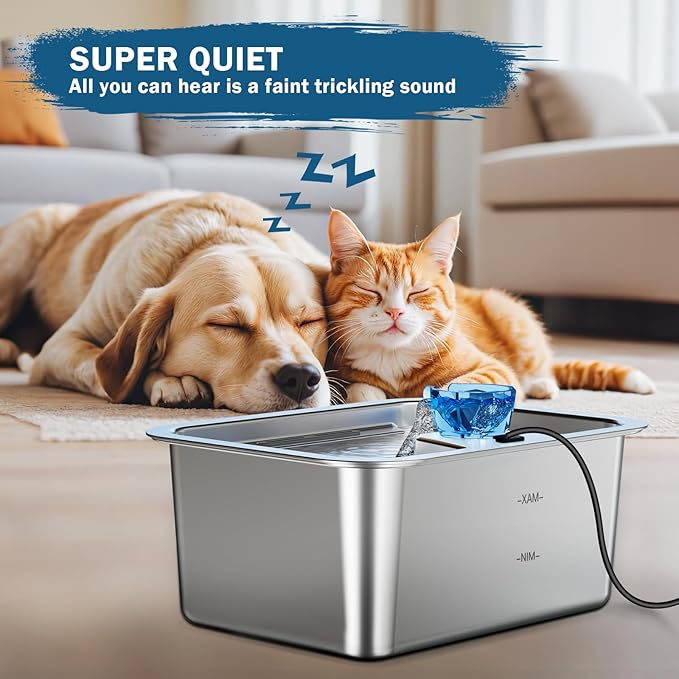 PETNF Dog Water Fountain Water Pump Replacement for PETNF 3 Gallons Stainless Steel Pet Water Fountain for Large Dogs, Replacement Pump for D2223, D2341, D2322 Models, Safe, Quiet and Powerful Pump