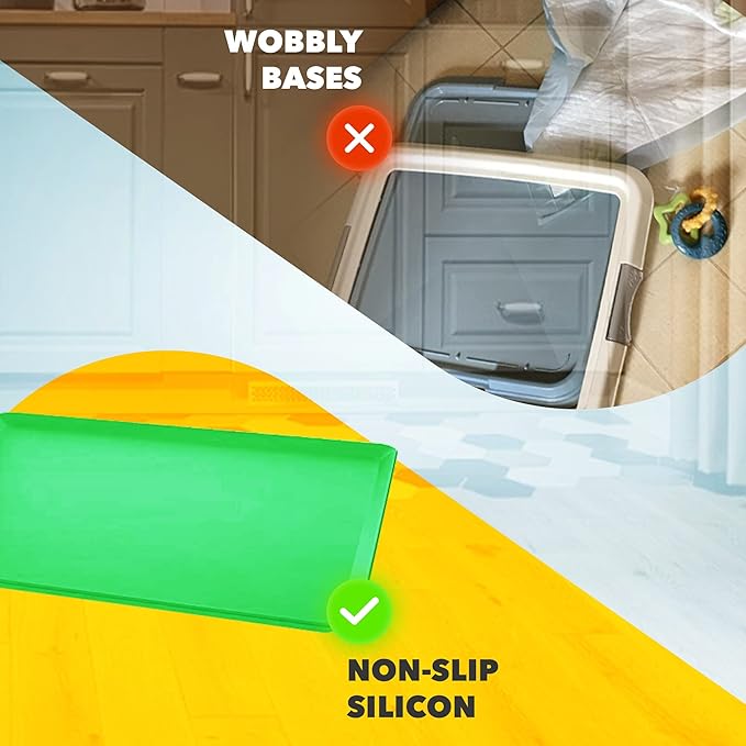 TidyFriend 2 Pack Dog Pee Pad Holder Tray Fits for 24” x 24” Wee Wee Pee Pads - Stable Grip, Raised Edges, Quick-Wipe Silicone Surface Dog Potty Tray Holder for Indoor Flooring Protection (Green)