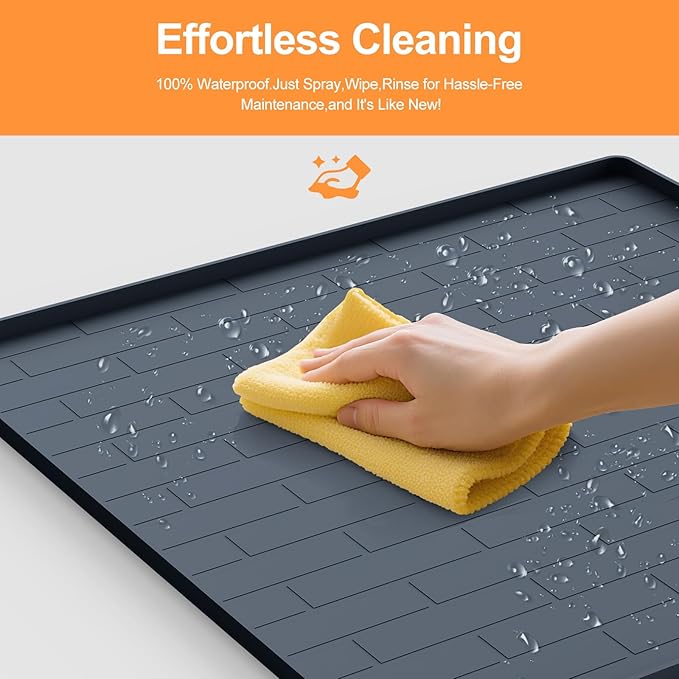 Pee Pad Tray Holder for Dogs,Non-Slip Silicone Dog Puppy Pad Holder,24 x 24 Square Puppy Potty Training Pads,No Spill Raised Lip High Edge,Portable, Leak-Proof Mat Trays for Indoor Floor Protection