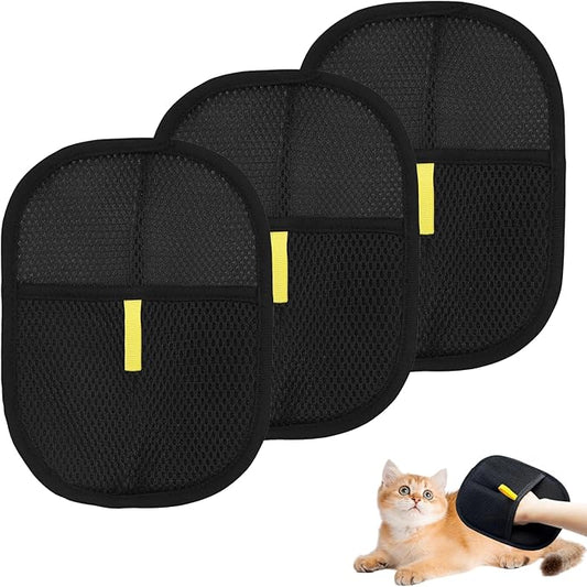 Pet Hair Remover Glove,Electrostatic Pet Hair Removal Gloves for Couch,Cat Grooming Gloves,Reusable Cat and Dog Hair Remover for Sofas,Furniture,Carpets,and Curtains (3 PCS)