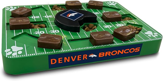 Pets First NFL Denver Broncos Puzzle, Interactive Dog Treat Puzzle Toy
