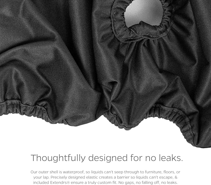 Pet Parents® Washable Dog Diapers (3pack) + Extendrs® of Durable Doggie Diapers, Premium Dog Diapers Female & Male (Medium, Black)