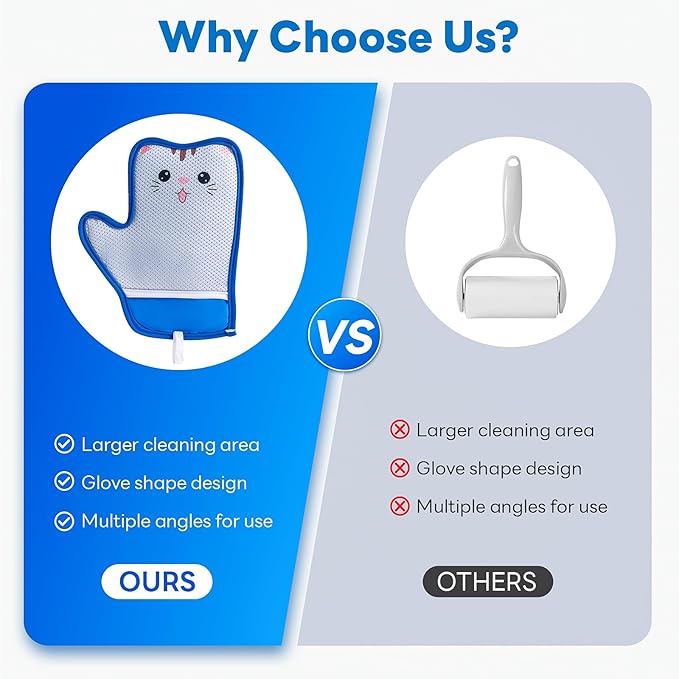 Haiou 4 Pcs Pet Hair Removal Gloves Washable, Magic Brush Reusable Grooming Gloves for Dogs, Cats on Furniture, Beds, Cars Quick Fur Remover Tool