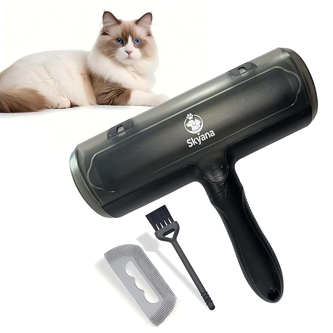 Skyana Pet Hair Roller Brush, Reusable Fur Removal Tool,Self-Cleaning Lint Roller for Dogs and Cats.Hair Removal for Fourniture,Couch,Carpet,Clothing,and Bedding (Black)