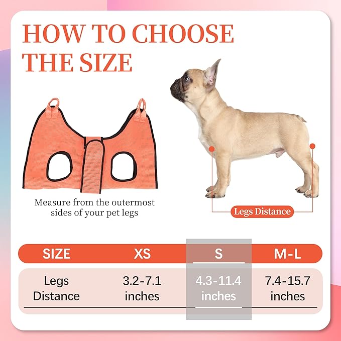 PatiencET Dog Grooming Hammock, Pet Grooming Hammock for Cats & Dogs with Security Strap, Dog Sling for Nail Trimming with Nail Clippers/Trimmer, Nail File, Pet Comb(S)