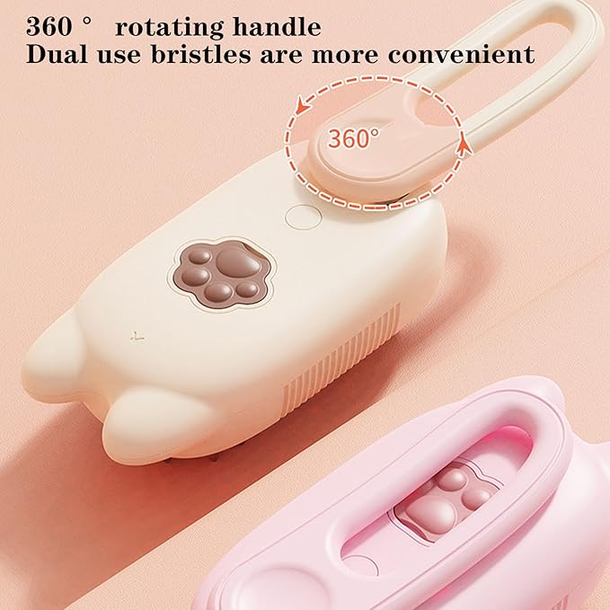 Pet Grooming Brushm,Cat Brush,3 In1 Spray Cat BrushSelf-Cleaning Wet Dog Comb with USB Rechargeable & Water Tank,Suitable for Dogs,Cats to Reduces Flying Hair (Pink)