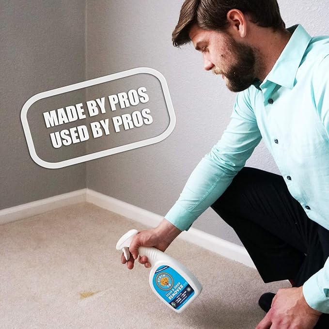 Pet Stain Odor Remover Professional Strength Powerful Eliminator for Tough Dog Cat Pet Urine Pee Poop Feces Vomit Slobber Drool Blood Wine Coffee Home Kennel Car RV Office (1 Gallon)