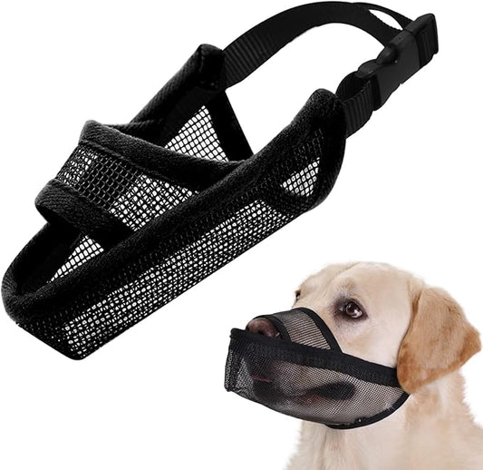 Crazy Felix Nylon Dog Muzzle for Small Medium Large Dogs Dachshund Beagle Poodle Labrador, Air Mesh Breathable and Drinkable Pet Mouth Guard for Anti-Biting Chewing Scavenging (Black,XS)