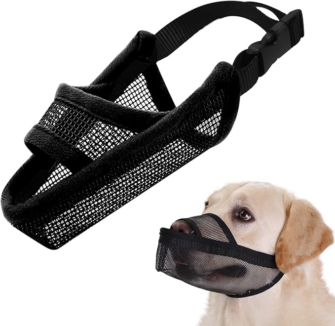 Crazy Felix Nylon Dog Muzzle for Small Medium Large Dogs Dachshund Beagle Poodle Labrador, Air Mesh Breathable and Drinkable Pet Mouth Guard for Anti-Biting Chewing Scavenging (XXS, Black)