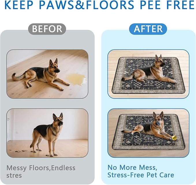 Washable Pee Pads for Dogs 2 Pack, Absorbent Reusable Puppy Pads Waterproof, Leakproof & Non-Slip Whelping Pad, Potty Training Pads for Dogs Playpen Mat 48x48