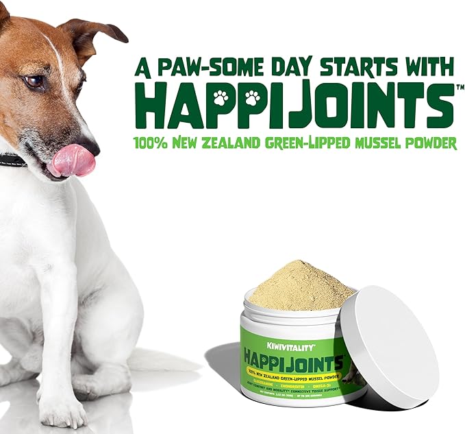 Green Lipped Mussel Powder for Dogs & Cats - Premium Hip & Joint Support for Joints, Tendons, Ligaments (100 Grams, Up to 300 Servings)
