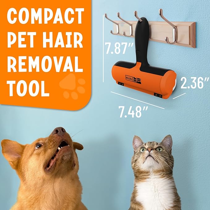 Triton Pet Hair Removal Tool w/Trapping Compartment - Easy to Use Pet Hair Roller, Hair Remover Tool - Cat and Dog Hair Remover - Pet Hair Remover for Furniture, Couch, Bedding, Clothes, Car