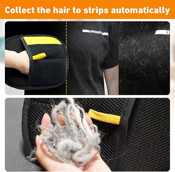 Pet Hair Removal Glove for Cats & Dogs,Upgrade Efficient Grooming Gloves for Pet Hair,Home Use Reusable Cat & Dog Hair Remover for Couch, Furniture, Carpet, Curtain(2pcs)