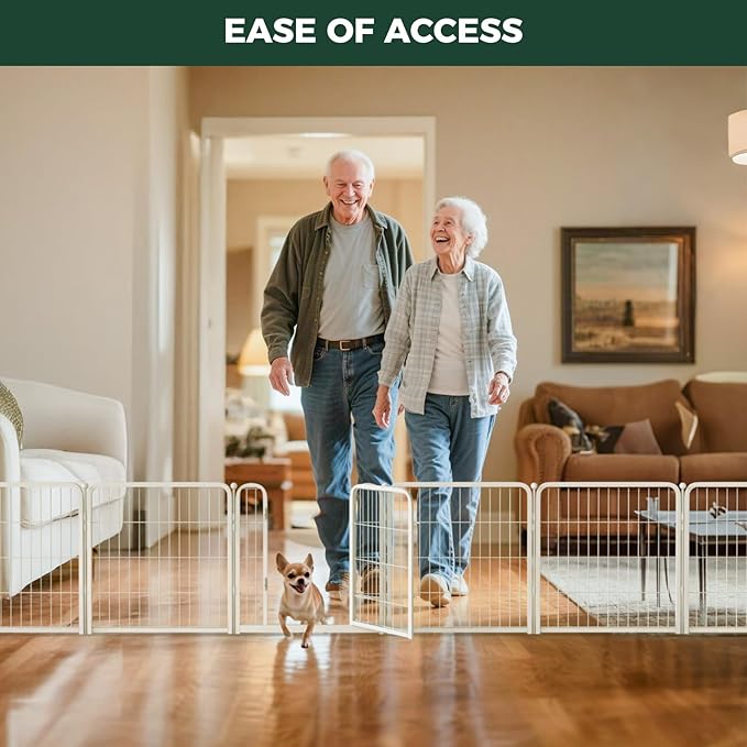 FXW Homeplus Unleashed Indoor Dog Playpen - Stress-Free and Safe Play, Heavy Duty 24 Inch 6 Wire Panels Dog Pen for Puppy and Small Dogs, White│Patented