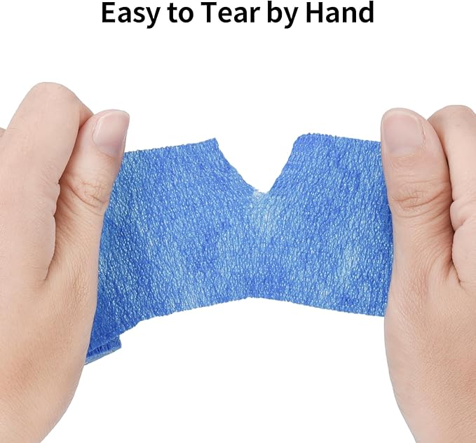 Self Adhesive Bandage Wraps 2 Inch x 5 Yards Athletic Tape Elastic Bandage Wrap for Wrist Ankle Finger Sports Tape Pet Vet Wrap for Dogs Breathable Cohesive Bandage, 12 Pack