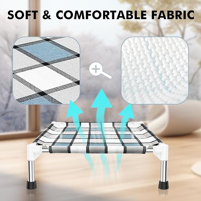 Elevated Outdoor Raised Dog Bed Outdoor Dogs Bed Lifted Pet Bed Dog Cot for Pet Taste Life, Start with A Pet Bed 20'' x 20'' x 6.5''