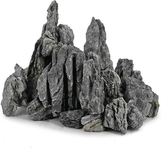Unocho Aquarium Rocks Seiryu Rock Stone 11LB Dragon Stone for Aquariums Landscaping Model Tank Decoration Aquarium Miniature and Fairy Garden(3 to 8 inches)
