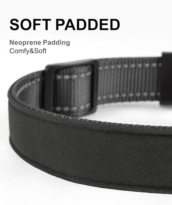 TagME Airtag Dog Collar,Waterproof Reflective Pet Collar with Airtag Holder,Soft Padded and Double D-Rings for Medium Dogs,Black