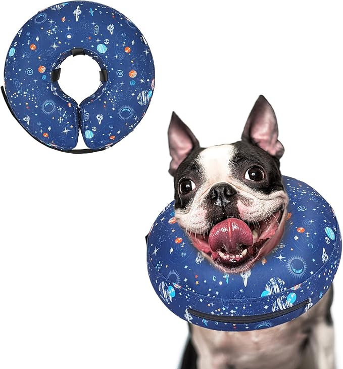 Supet Inflatable Dog Cone Collar Alternative After Surgery, Doggie Neck Donut Collar Recovery ECollar for Post Surgery, Soft Dog Cone for Small Medium Puppies Cats