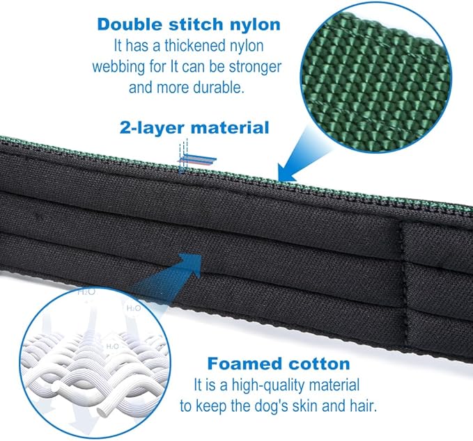 TSPRO Tactical Dog Collar 1.5 Inch Wide Thick Dog Collars with Heavy Duty Metal Buckle, Durable, Strong, Adjustable for Medium to Large Dogs (Purple M)