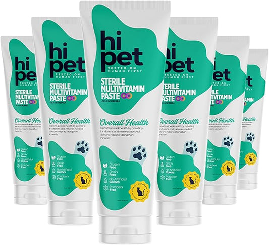 Hi Pet Multivitamin Cat Malt, Cat Treats Lickable, Supports Immune System, Metabolism, Dental Health, Weight Control, Iron for Cats, 2.65 Oz (Pack of 6)
