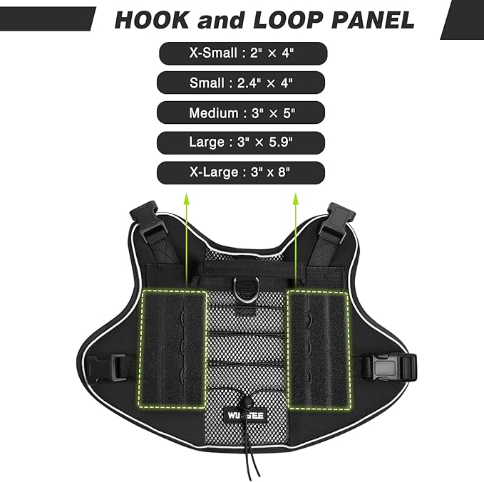 WINSEE Service Dog in Training Mesh Harness with 10 Pet Patches, Soft Air Mesh Breathable Tactical Dog Molle Vest, Reflective Military Pet Vest for Walking Hiking for Large Dogs