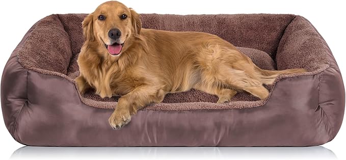 Dog Beds for Large Dogs, Breathable Dog Bed with Durable Fabric, Rectangle Washable Pet Bed, Warming Pet Bolster Couch