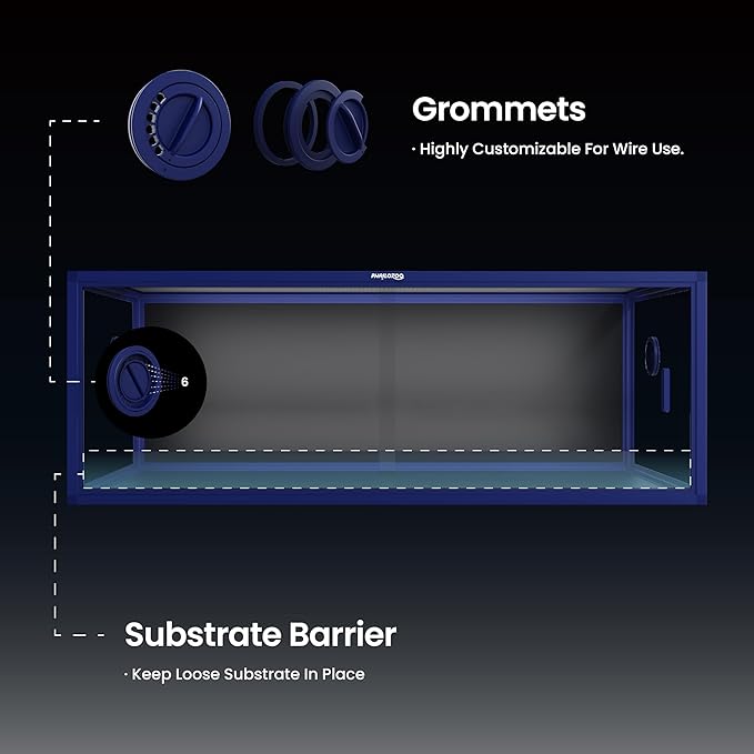 85 Gallon Snake Enclosure, Front Opening Reptile Tank for Easy Maintenance, Reptile Terrarium with Top Screen Ventilation 48''x24''x18''