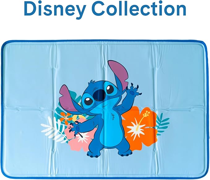 The Green Pet Shop Cool Pet Pad - Large, Disney’s Stitch - Self-Cooling, Pressure Activated Mat for Dogs & Cats from 46-80 lbs - Non-Toxic Gel, No Water Needed