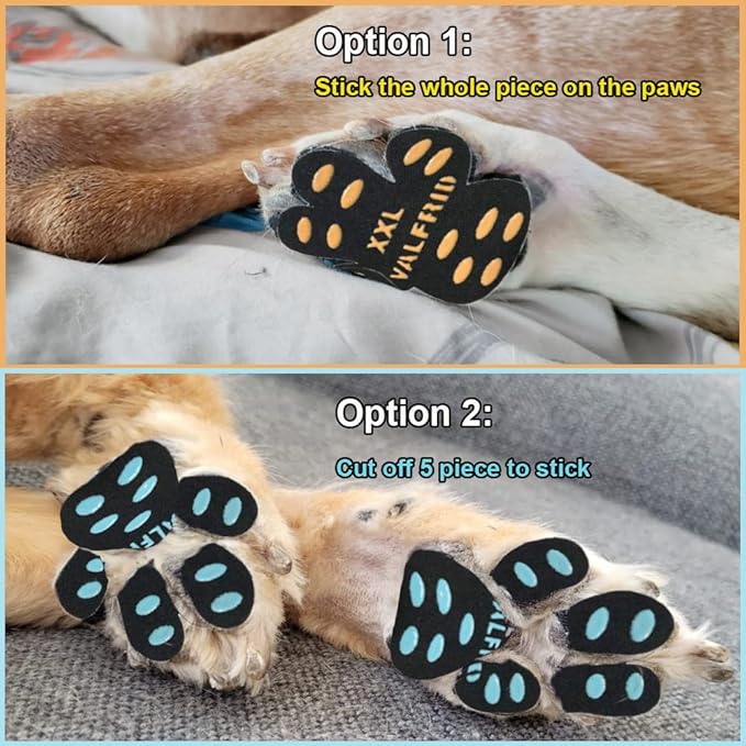 Dog Paw Pads Anti-Slip Paw Protector,15 Sets-60 Pads Keeps Dogs from Slipping On Hardwood Floors,Traction Control Non-Skid Stronger Adhesive for Senior Dogs and Weak Paws Multicolor XL