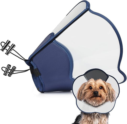 Hard & Heavy Plastic Dog Cone Collar Alternative for Small Dogs (Yorkshire Pomeranian) After Surgery, Adjustable Recovery Cone Anti-Lick, Elizabethan Protective Collar Cone of Shame for Healing