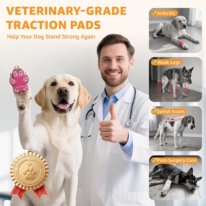 Paw Pads for Dogs Traction for Senior Dogs - Non Slip Sticky Dog Paw Protector Pads, Anti-Slip Adhesive Dog Paw Grip Pads Covers for Slippery Hardwood Floors to Prevent Slipping While Running Walking