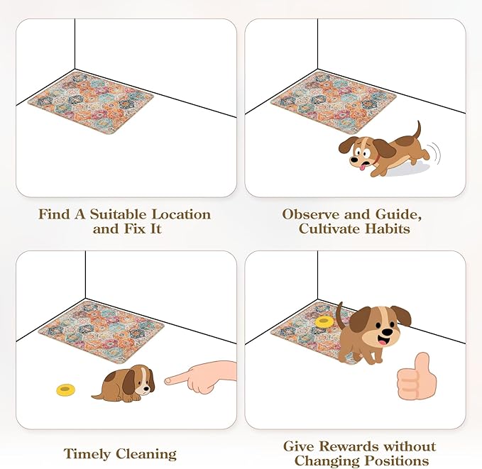 HAOCOO Washable Pee Pads for Dogs, Super Absorbent Reusable Puppy Training Pads, (2 Pack) 2Ft x 2Ft Orange Waterproof Leak-Proof and Non-Slip Whelping Pads Potty Pads for Pet Housebreaking