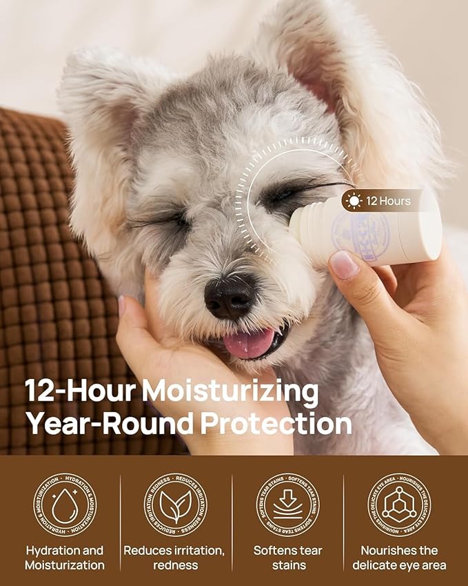 HICC PET Tear Stain Softening Balm All-Natural Tear Stain Remover for Dogs and Cats - Softens & Prevents Tear Stains, Soothes Redness Sensitive Eyes, Long-Lasting Moisturizing Eye Care - 0.53 oz
