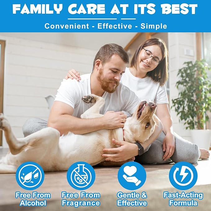 Dog Cat Ear Infection Treatment Drops, Pets Ear Cleaning Drops with 1% Hydrocortisone for Dog & Cats Yeast Infection, Itchy Ear Relief, Pet Ear Care Supplies for Dogs & Cats -2fl oz(2PCS)