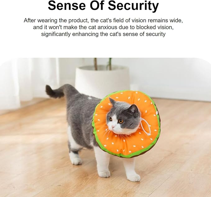 EWES Cat Cone Collar Soft M Size Alternative Neck Cones to Stop Licking Kitten Comfy Elizabethan Collars After Surgery Neuter Dog Donut Collar for Pet e Collar Recovery Shame