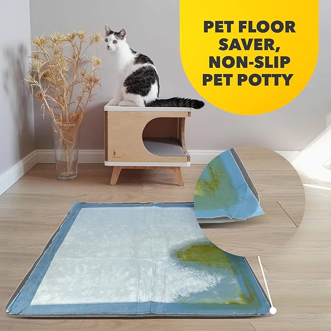 TidyFriend Dog Pee Pad Holder Tray Fits for 24” x 24” Wee Wee Pee Pads - Stable Grip, Raised Edges, Quick-Wipe Silicone Surface Dog Potty Tray Holder for Indoor Flooring Protection (Dark Grey)