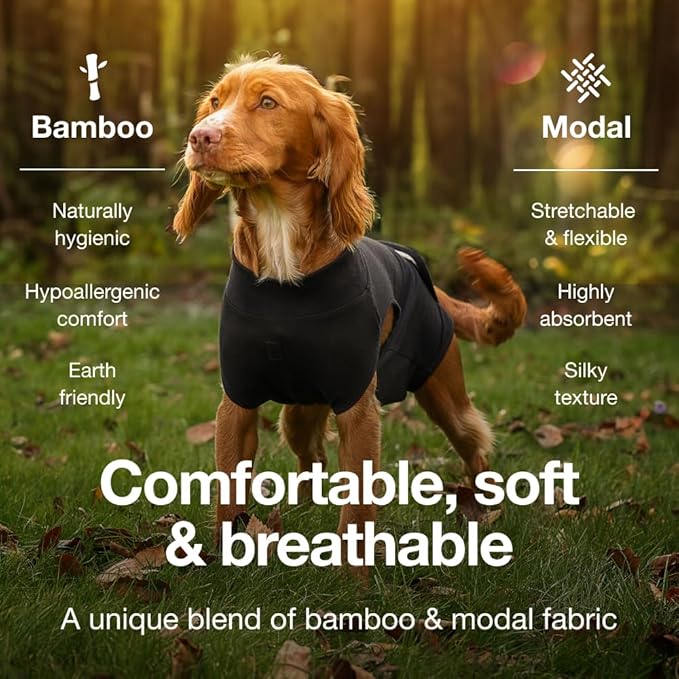 PupShield - Dog Surgery Recovery Suit Male and Female - All Dog Sizes - Easy to Use Anti Licking Design Breathable Comfortable - Spay & Neuter Recovery Suit, Surgical Onesie - Cone Alternative