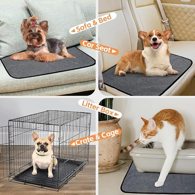 Washable Pee Pads for Dogs 2 Pack Reusable Puppy Pads Waterproof Pet Training Pads, Non-Slip Dog Mats Fast Absorbent Whelping Pads for Playpen, Potty, Crate, Bed, 18" x 24"