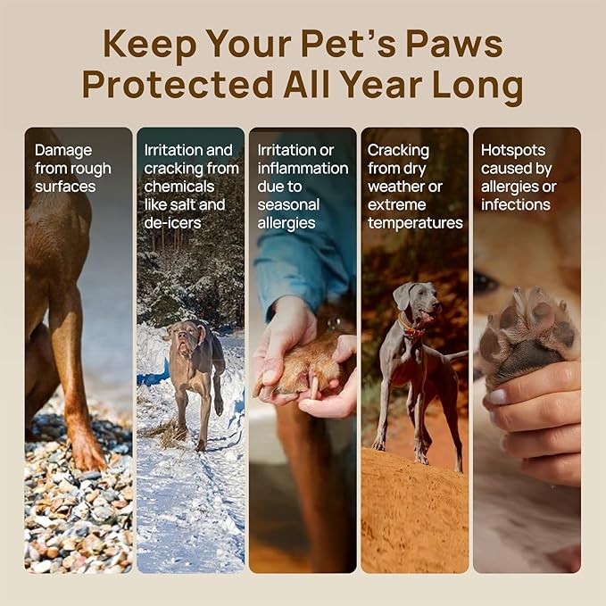 HICC PET Dog Paw Balm 0.21 oz for Dogs & Cats, Soothing Paw Balm Dogs Lick Safe, Moisturizing and Healing Dry Cracked Paws Cat Paw Balm, All-Natural Paw Wax for Dogs, Improves Rough Paws Relieves Odor