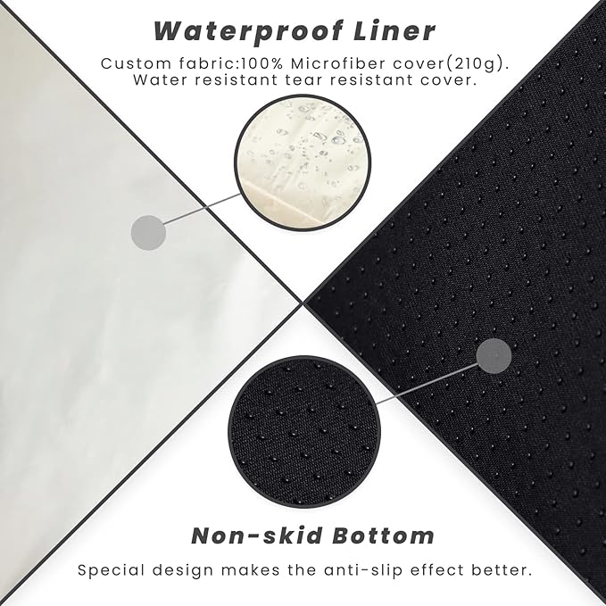 Laifug Orthopedic Memory Foam Extra Large Dog Bed with Pillow and Durable Water Proof Liner & Removable Washable Cover & Smart Design (Large (46"x28"x8"), Black and White Plaid)