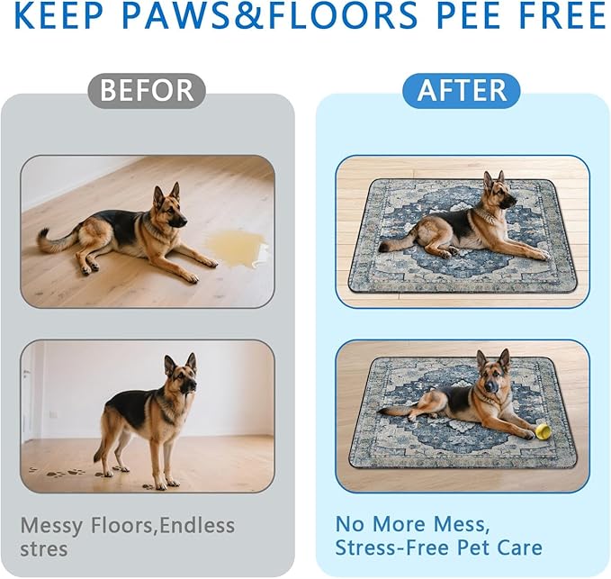 Washable Pee Pads for Dogs 2 Pack, Absorbent Reusable Puppy Pads Waterproof, Leakproof & Non-Slip Whelping Pad, Potty Training Pads for Dogs Playpen Mat 48x48