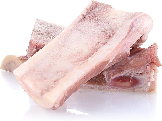 Raw Paws Beef Marrow Bones for Dogs - Split - 4-Inch (24-Count) - Made in USA Frozen Bone for Dogs - Raw Meaty Dog Bones for Small Breeds - Frozen - Split Beef Marrow