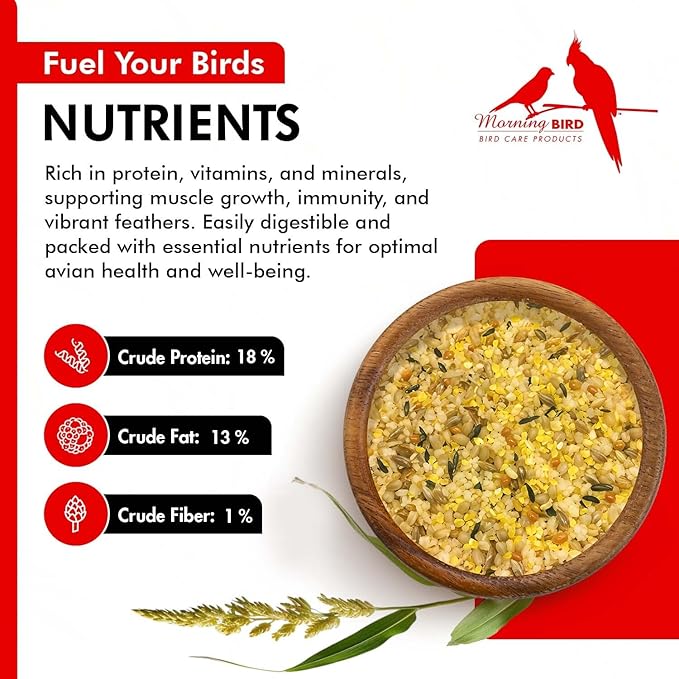 Morning Bird Miracle Meal 1.5 lbs – Soft Food for Birds with Vitamins & Supplements – Packed with Protein, Minerals & Amino Energy – Promotes Strong Feathers, Breeding & Overall Wellness